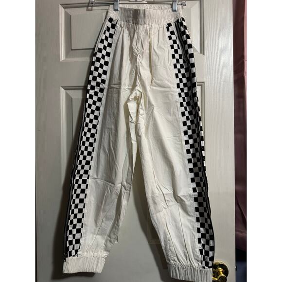 12th Tribe Full Speed White Checkered Joggers Size S/M - Picture 1 of 6